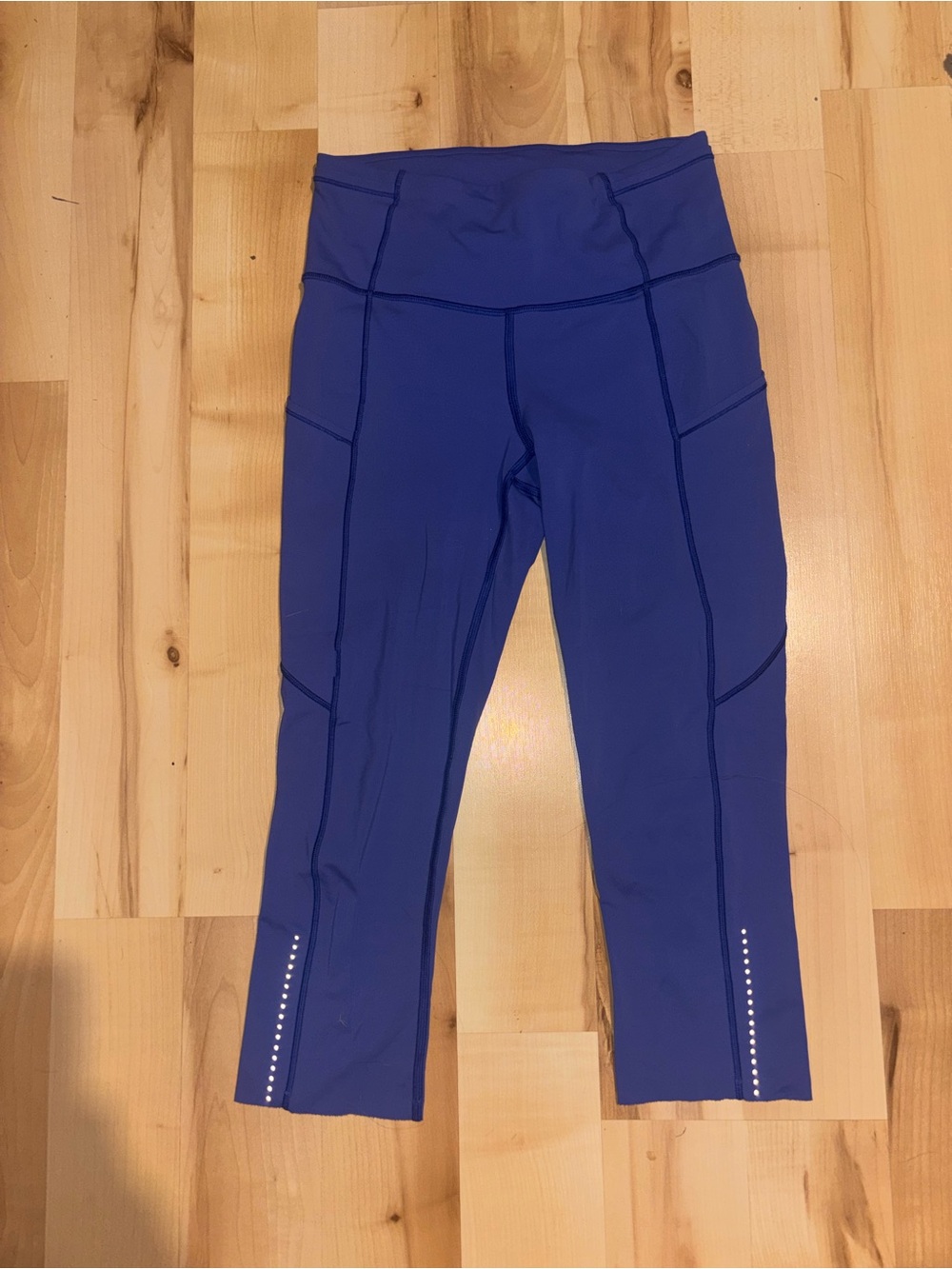 lululemon athletica Royal Blue Capri Leggings with Reflective Dots